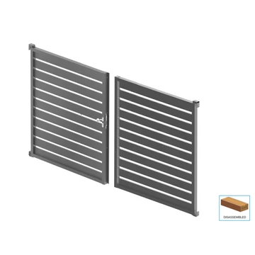 Kétszárnyú kapu 3,92x1,85m 20x100 R7016 kitöltéssel (Lapraszerelt)