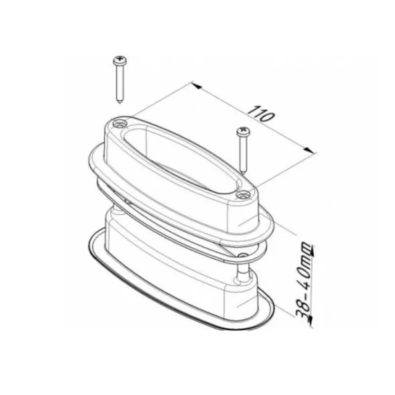 Ovális bevágható fogantyú - EuroDoor Szekcionált garázskaphoz