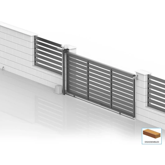 AluminiumTolókapu - 6x2,045m / 20x100 R7016 betéttel (Lapraszerelt)