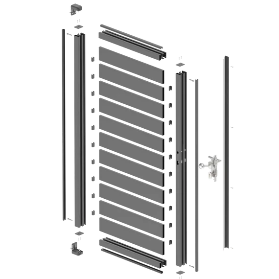 Kiskapu  1,025x1,85m 20x100 R7016 kitöltéssel (Lapraszerelt)