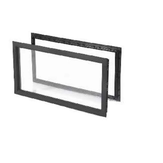 Garázskapu -Ipari Fekete hőszigetelt akril ablak 680x373 mm
